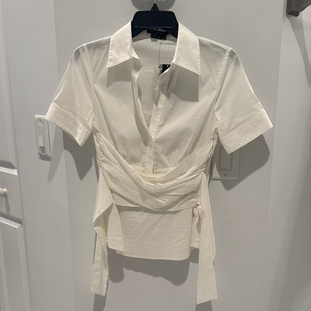 BCBGMaxAzria White Button Down Women's Shirt